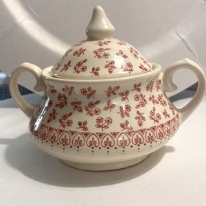 Staffordshire English Floral Ironstone Sugar Bowl